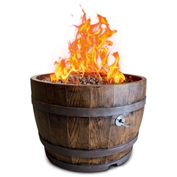 Tretcos Wine Barrel Propane Firepit- Perfect Portable Fire Pit for Outdoor Gatherings  