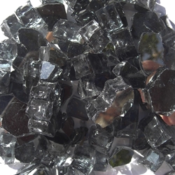 1/2 inch Black Reflective Fire Glass Crystals 